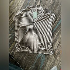 H&M Cream and Black Striped Knit Top NWT Size L